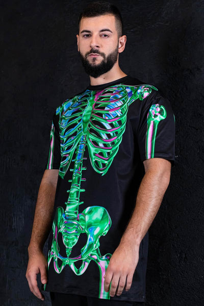 Emerald Skeleton Men Oversized T-Shirt