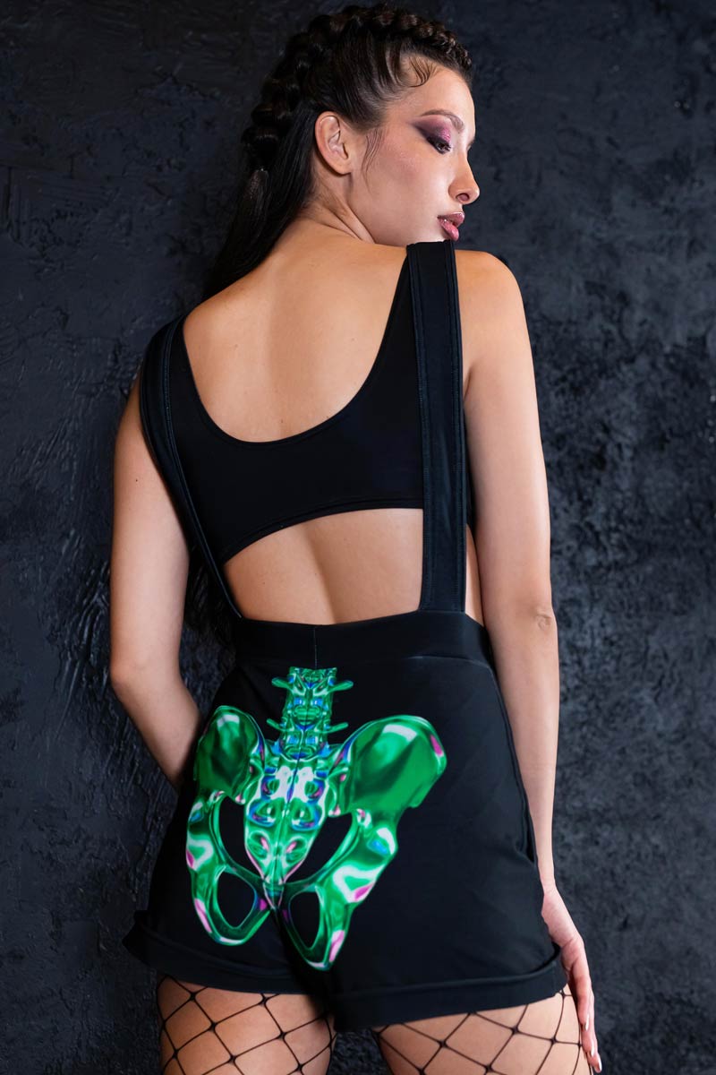 Emerald Skeleton Shortalls