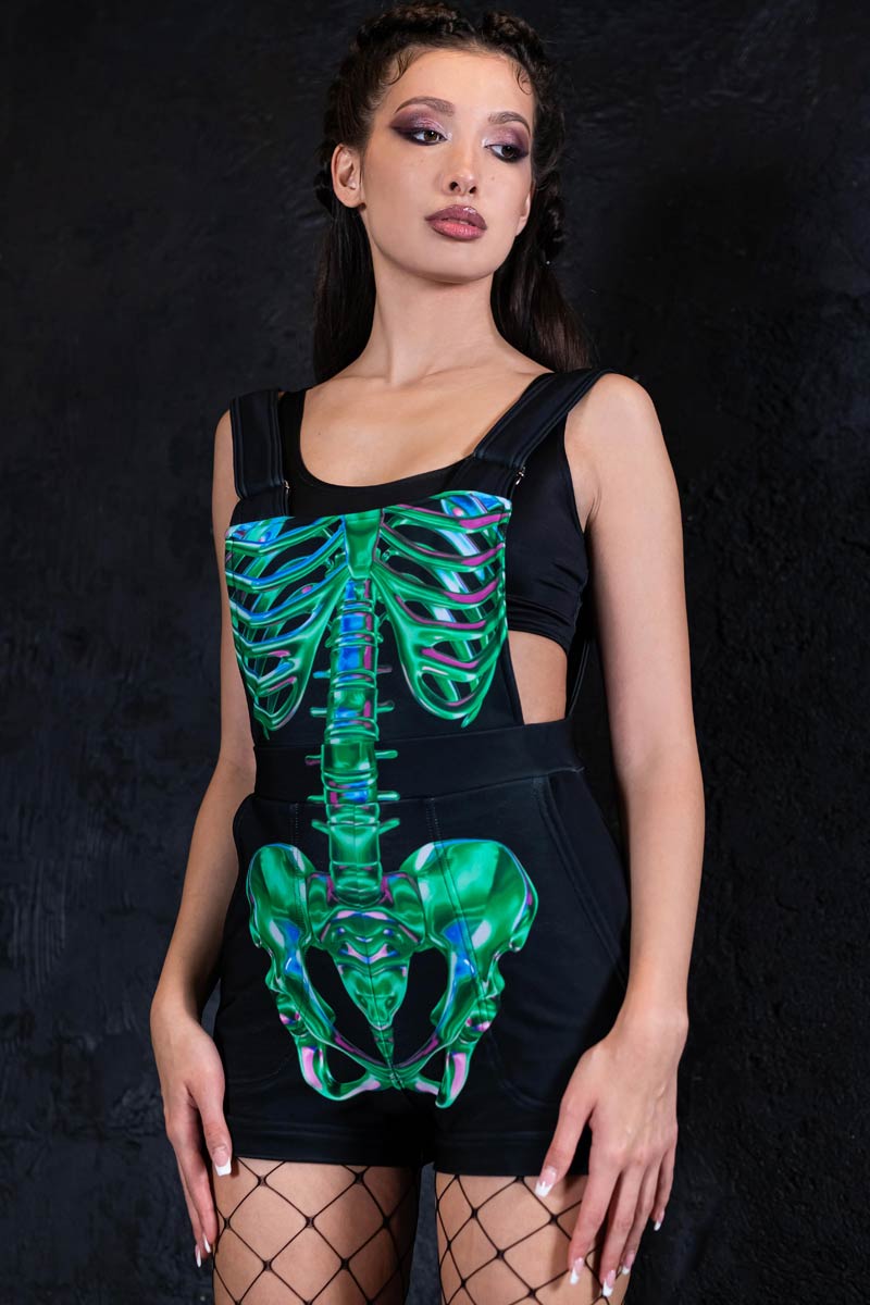 Emerald Skeleton Shortalls