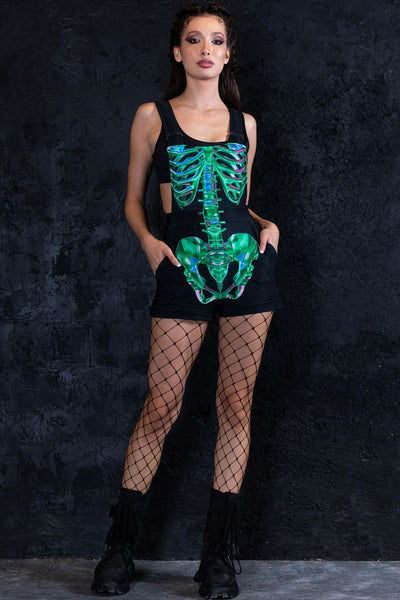 Emerald Skeleton Shortalls