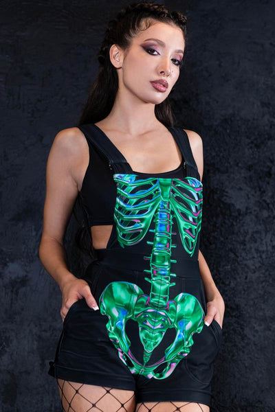 Emerald Skeleton Shortalls