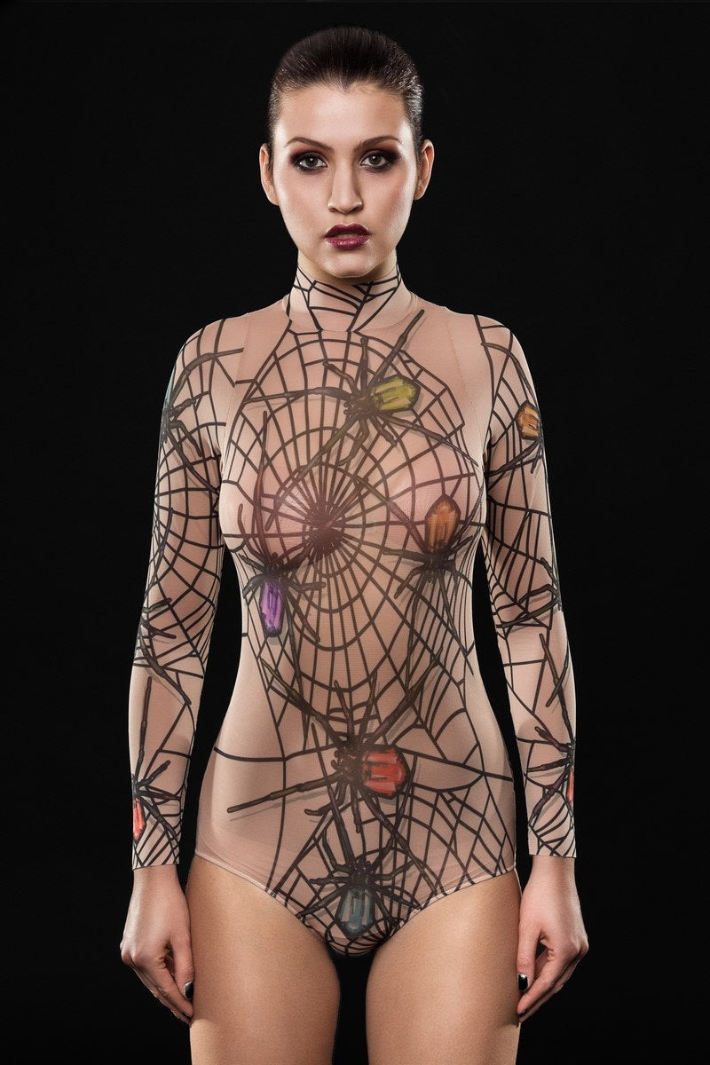SPIDER QUEEN Tattoo Bodysuit for Women