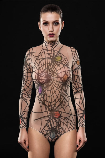 SPIDER QUEEN Tattoo Bodysuit for Women