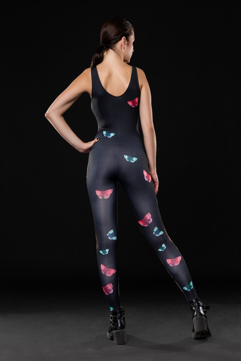 SKULL & BUTTERFLIES Scoop Neck Jumpsuit