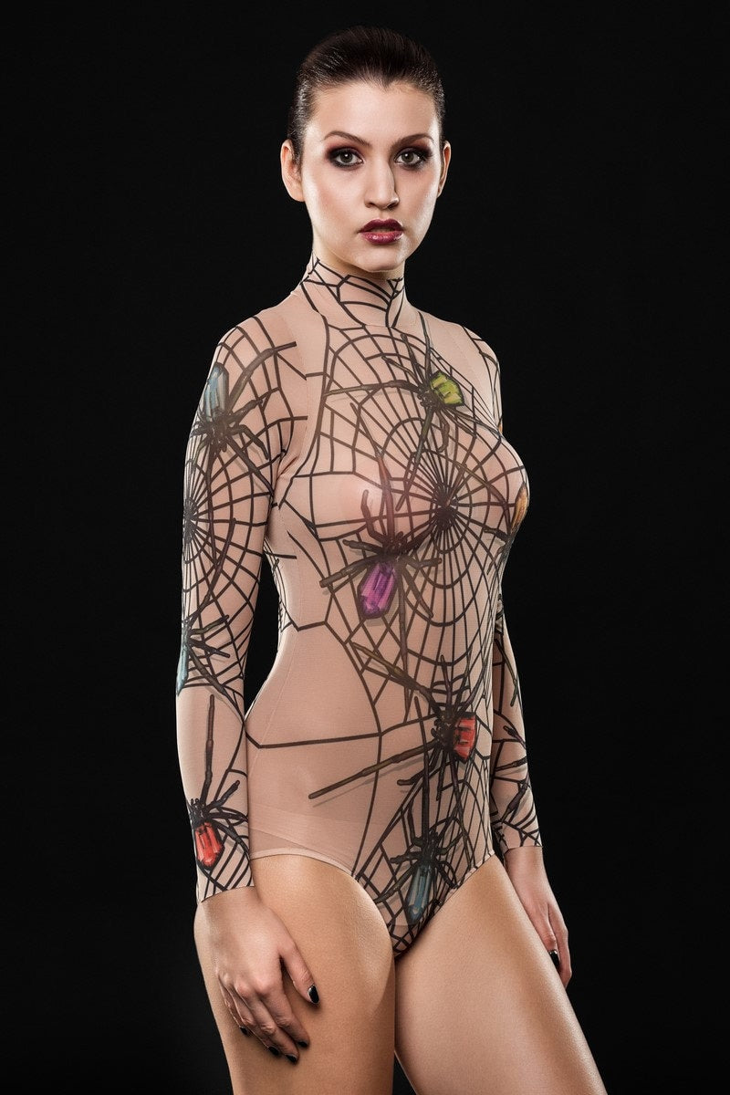 SPIDER QUEEN Tattoo Bodysuit for Women