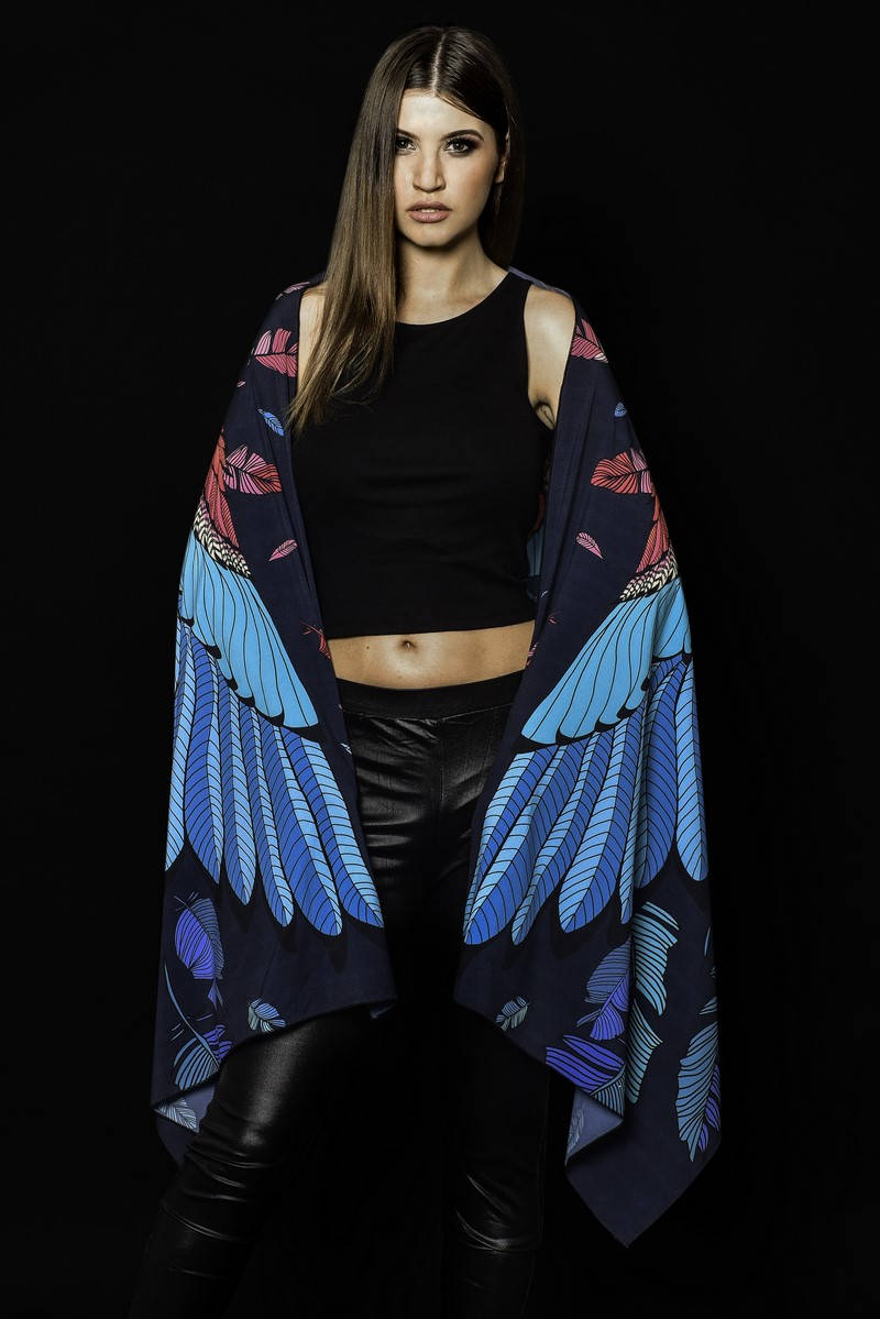 SKULL & WINGS Chiffon Shawl