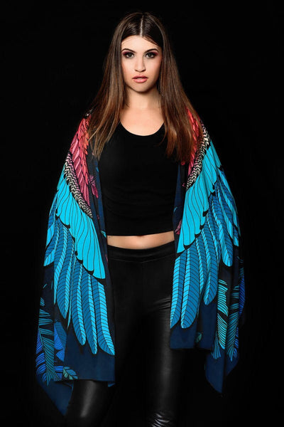 SKULL & WINGS Chiffon Shawl