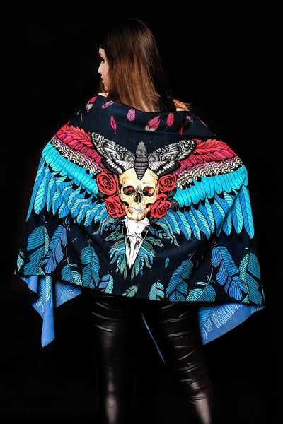 SKULL & WINGS Chiffon Shawl