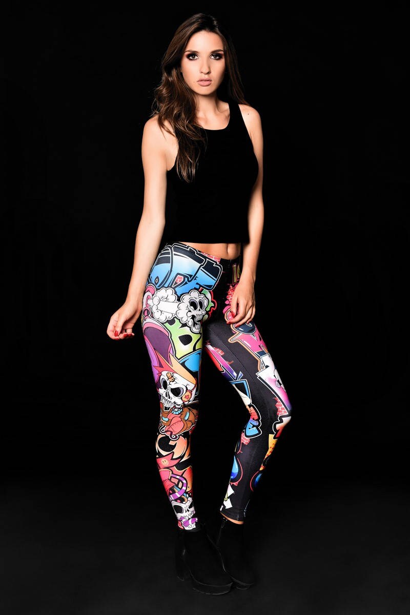 SKULL GRAFFITI STYLE Leggings