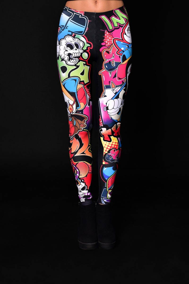 SKULL GRAFFITI STYLE Leggings