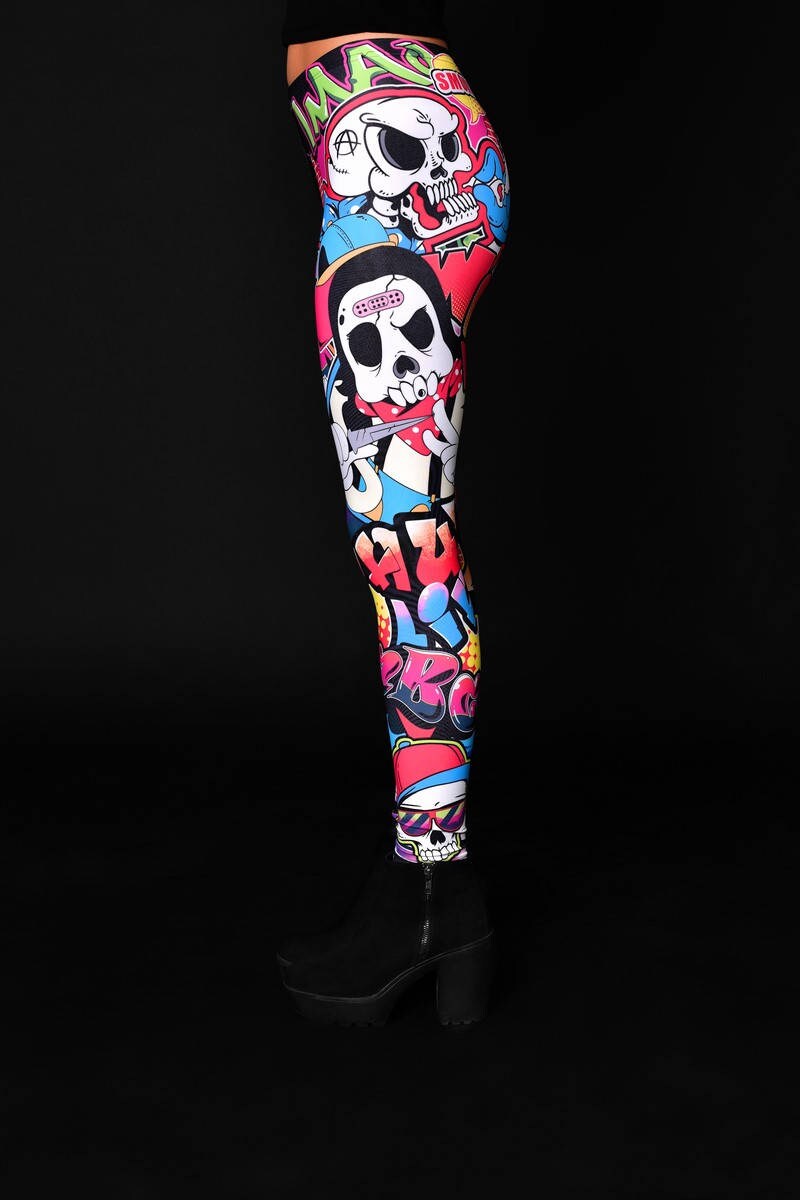 SKULL GRAFFITI STYLE Leggings