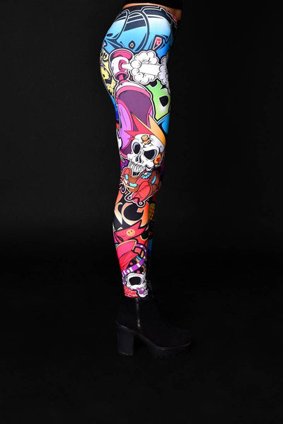 SKULL GRAFFITI STYLE Leggings