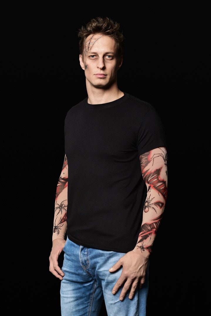 SPOOKY SPIDERS Tattoo T-shirt for Men