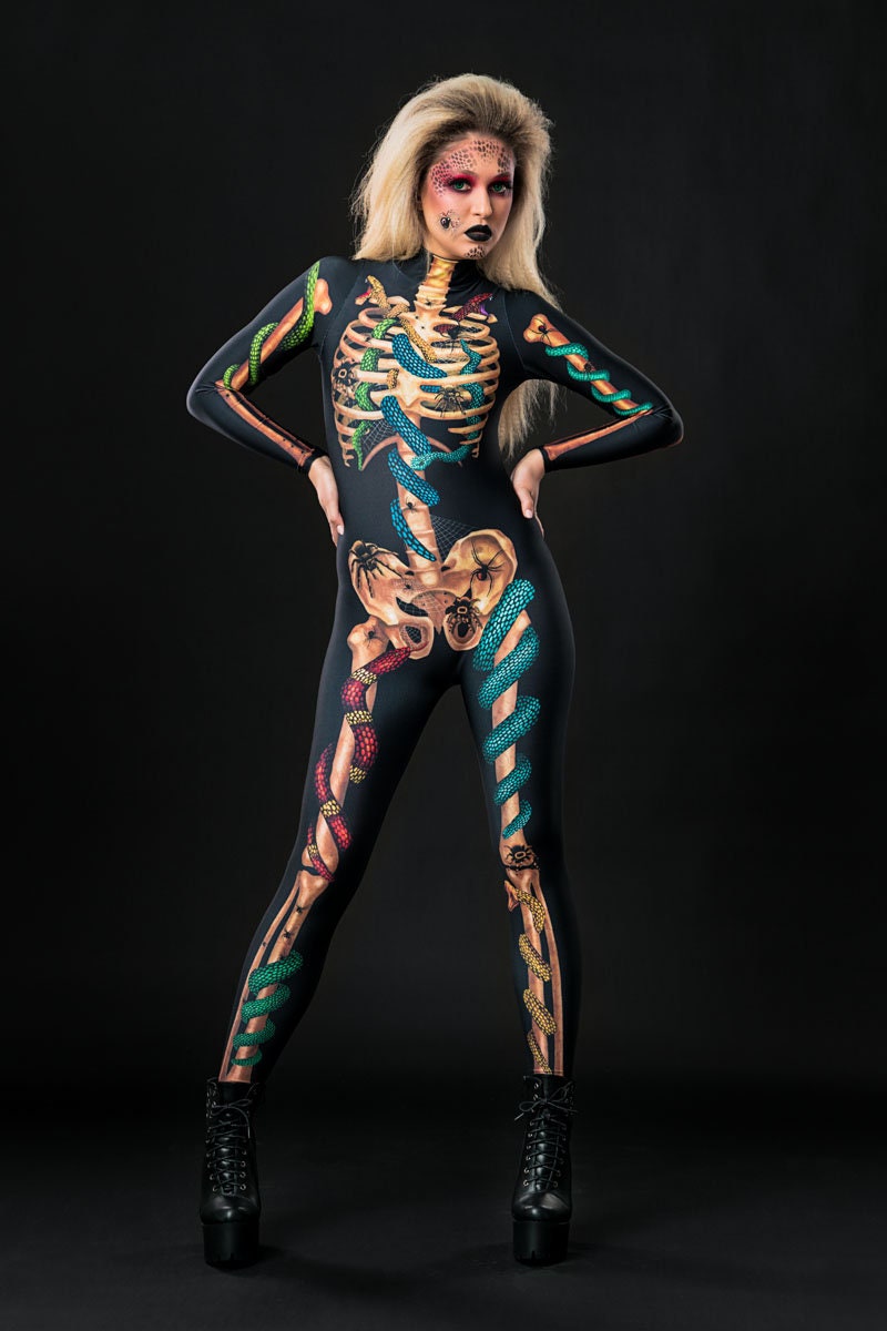 SNAKES & SPIDERS SKELETON Costume for Women