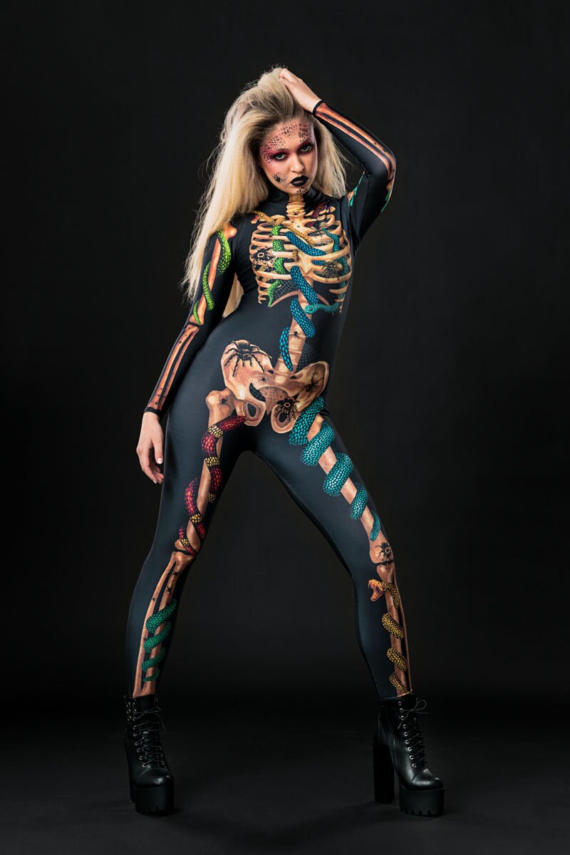 SNAKES & SPIDERS SKELETON Costume for Women