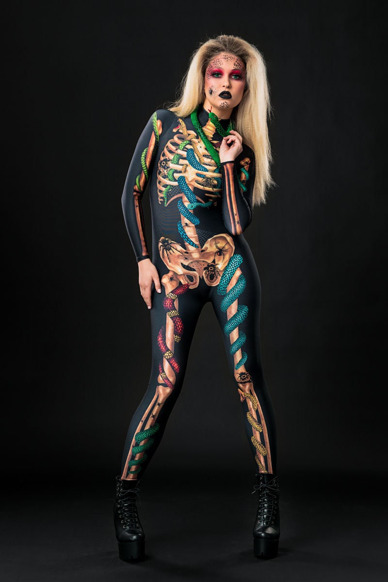 SNAKES & SPIDERS SKELETON Costume for Women
