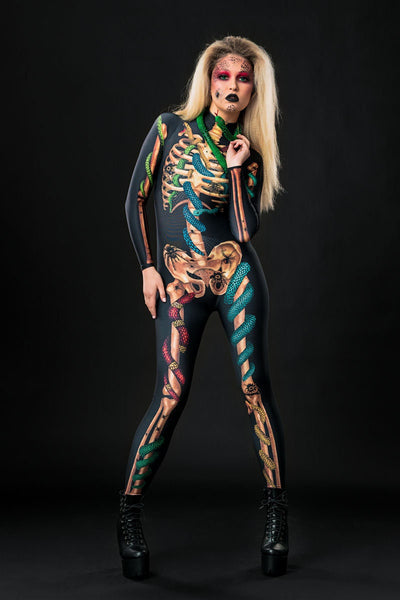SNAKES & SPIDERS SKELETON Costume for Women