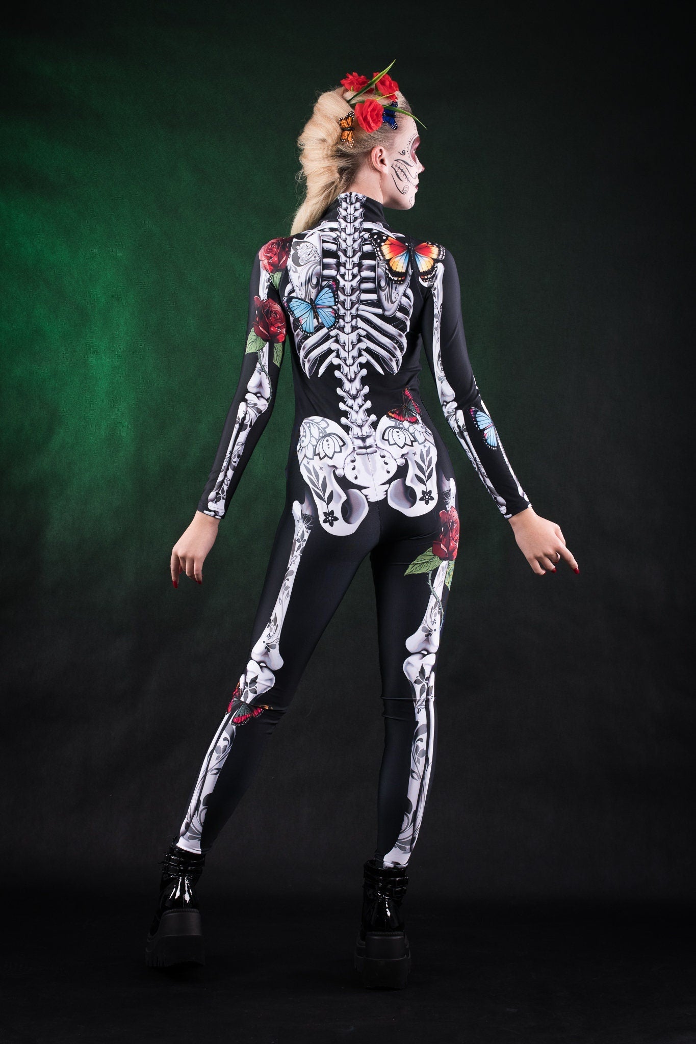 ROSES & BUTTERFLIES SKELETON Costume for Women - Style Solo or Set