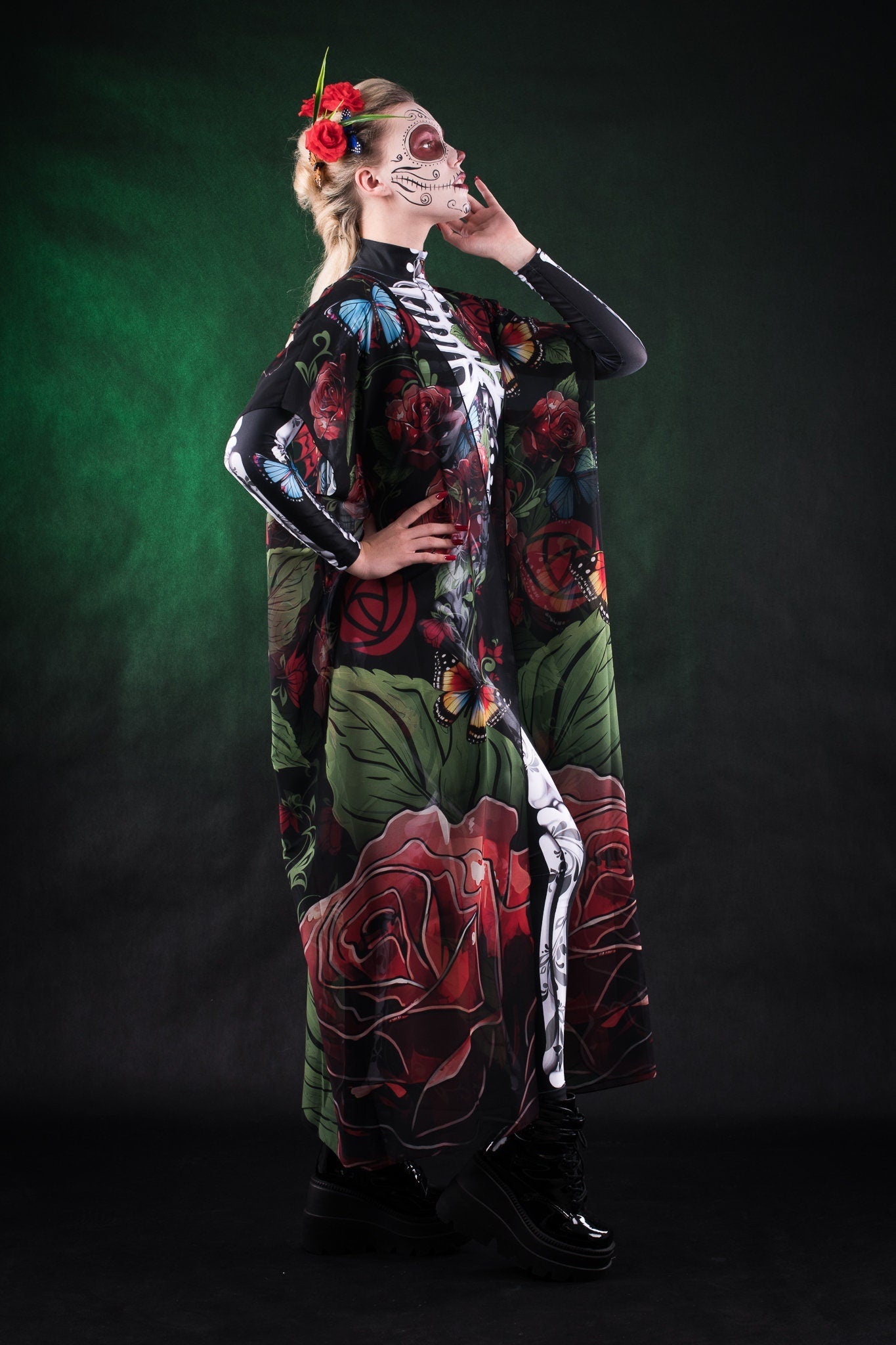 ROSES & BUTTERFLIES SKELETON Costume for Women - Style Solo or Set