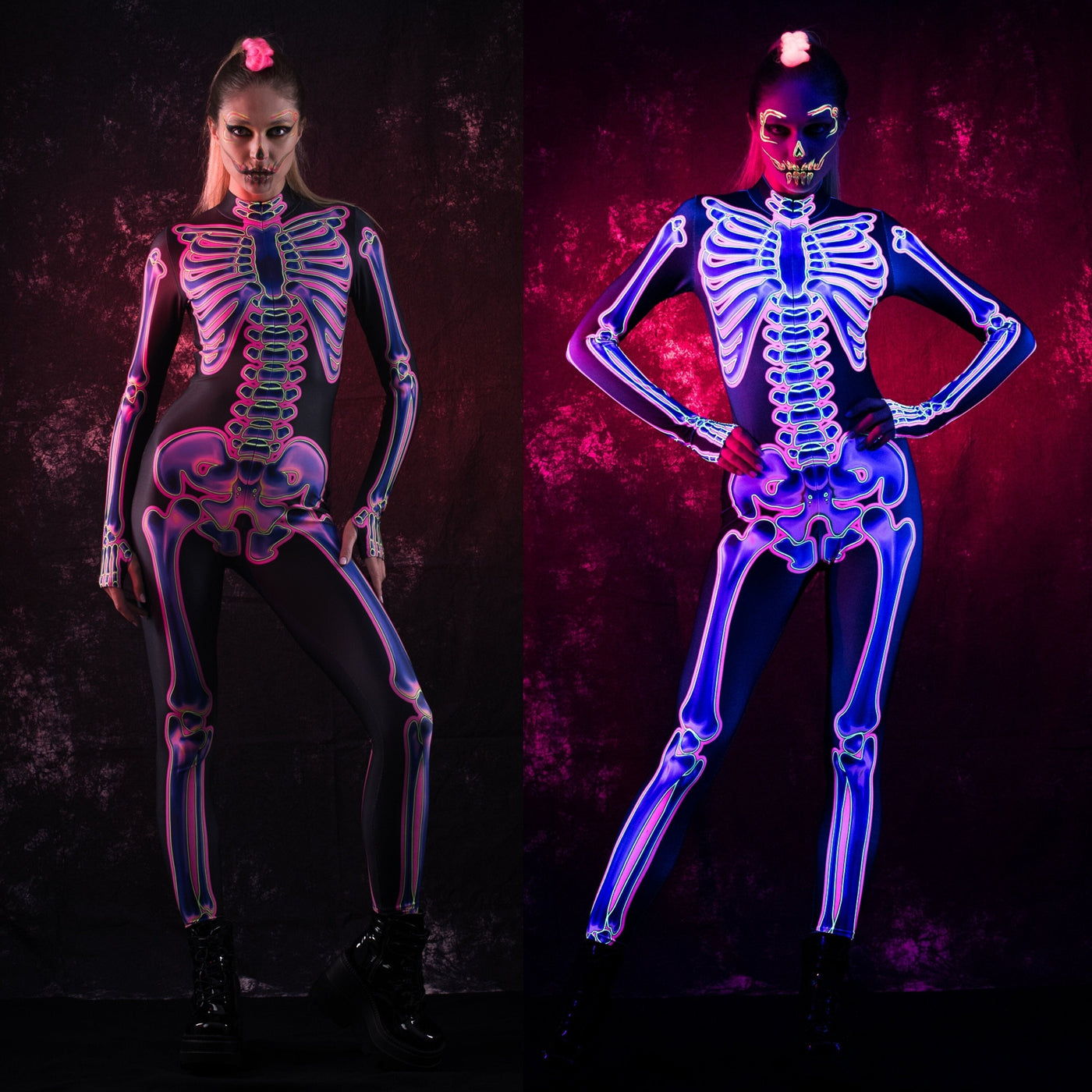 NEON SKELETON Costume for Women - UV Reactive