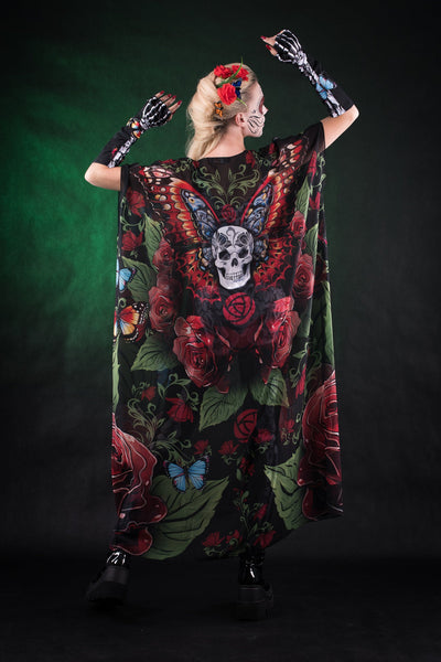 ROSES & BUTTERFLIES Scoop Neck Jumpsuit & Gloves - Style Solo or Set