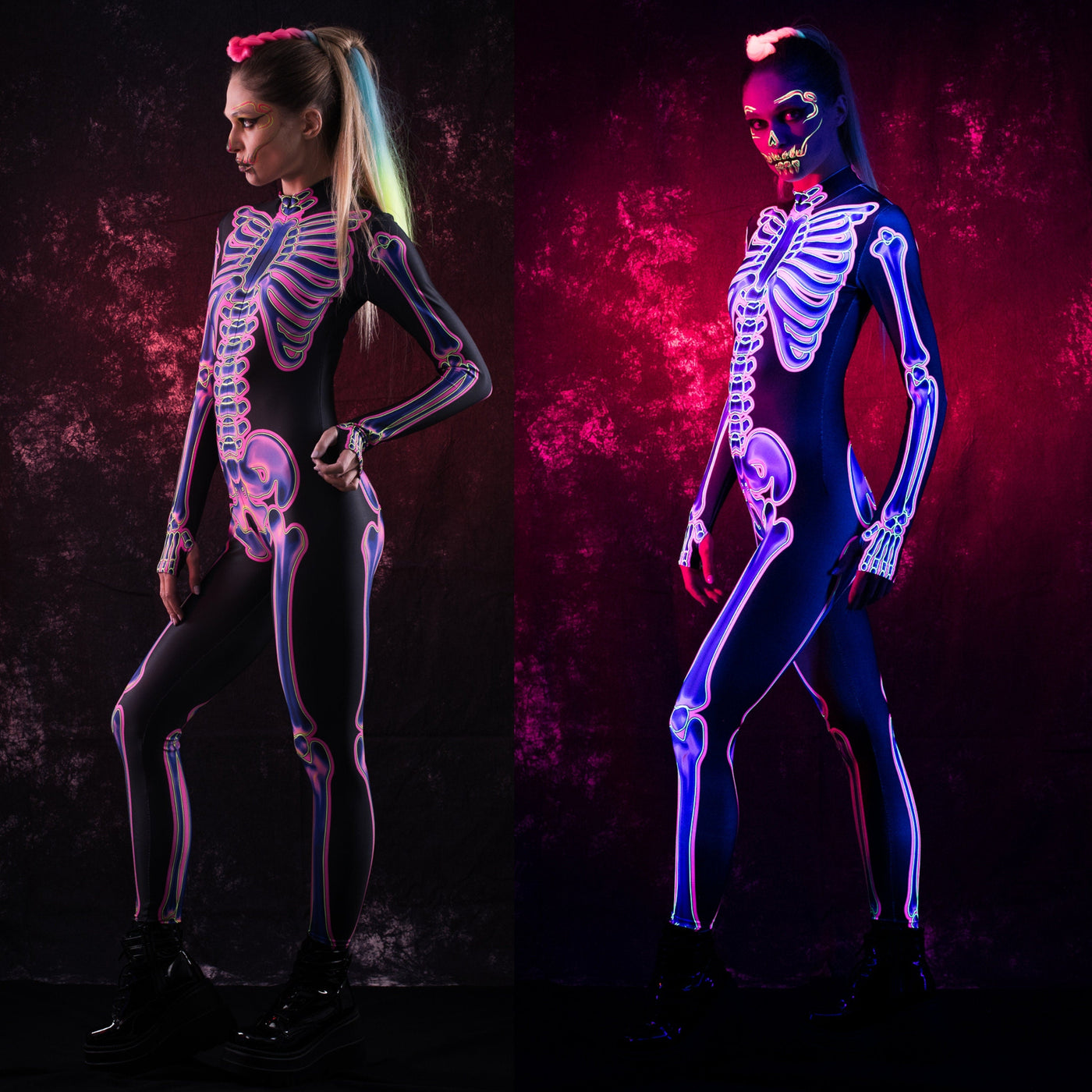 NEON SKELETON Costume for Women - UV Reactive