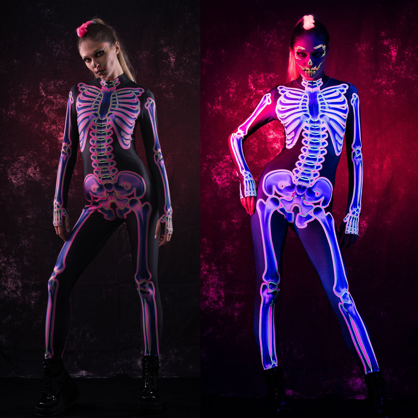 NEON SKELETON Costume for Women - UV Reactive