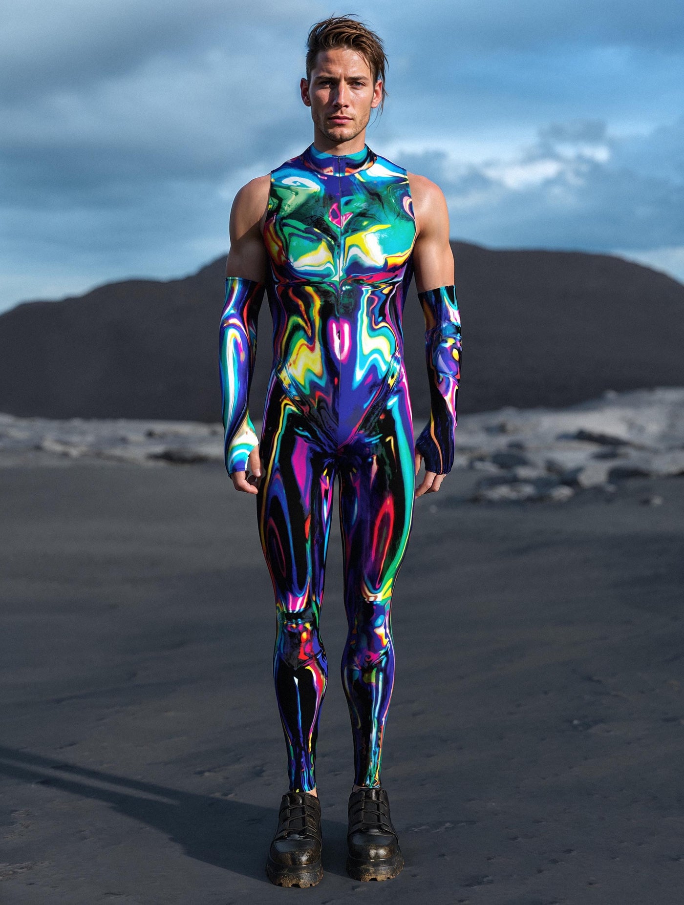 Chrome Delight Male Sleeveless Costume