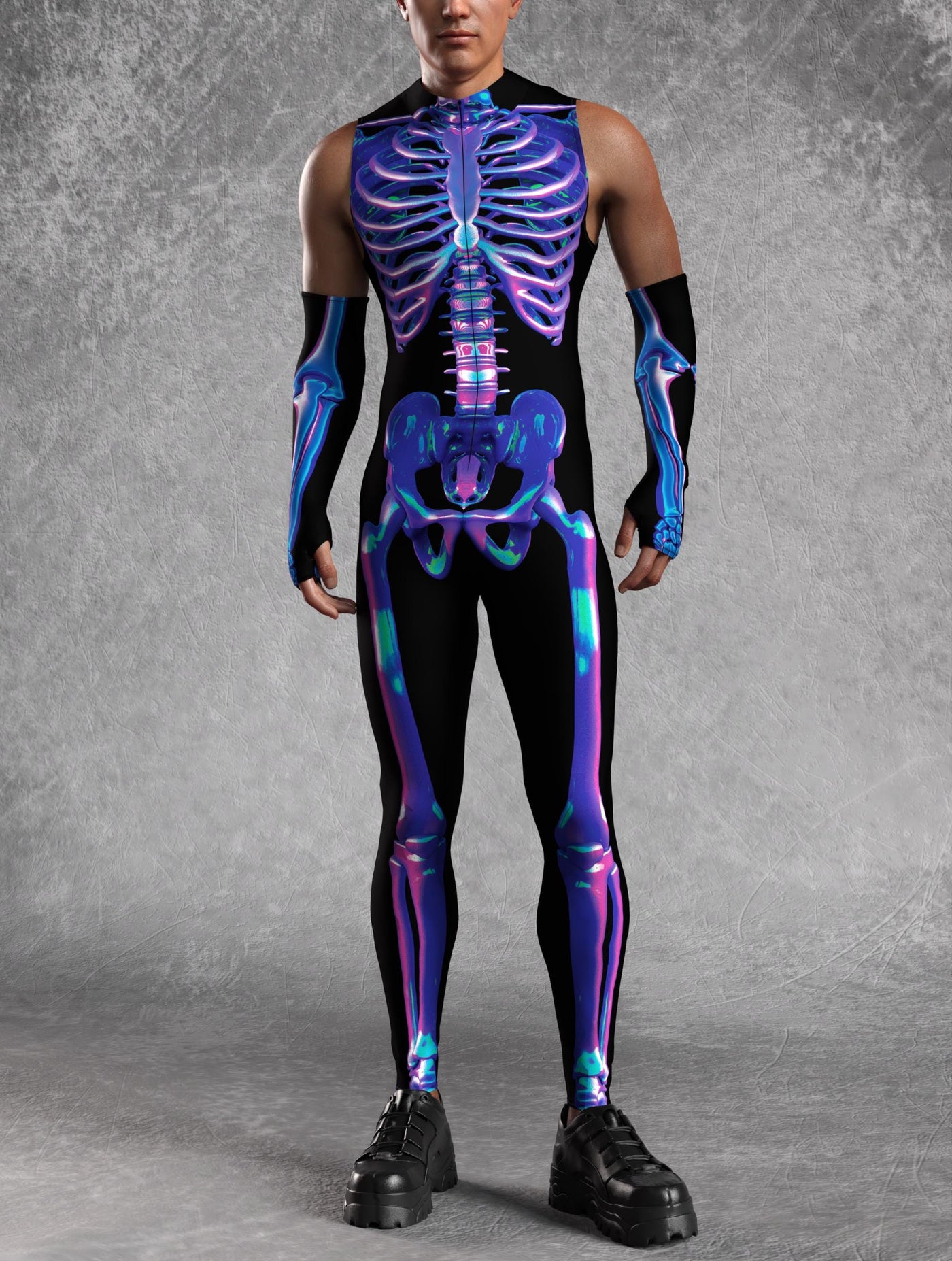 Shifty Skeleton Male Sleeveless Costume