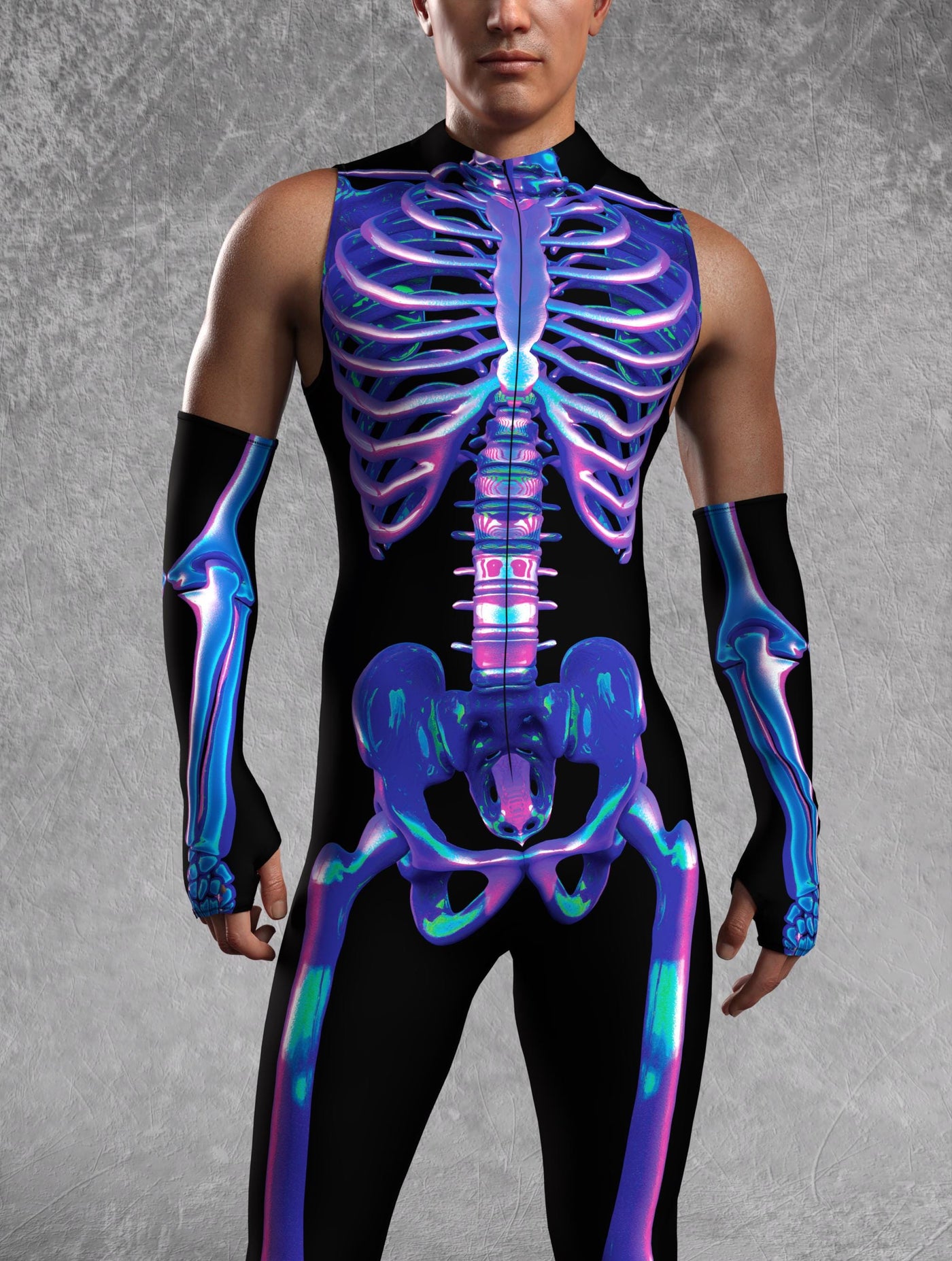 Shifty Skeleton Male Sleeveless Costume