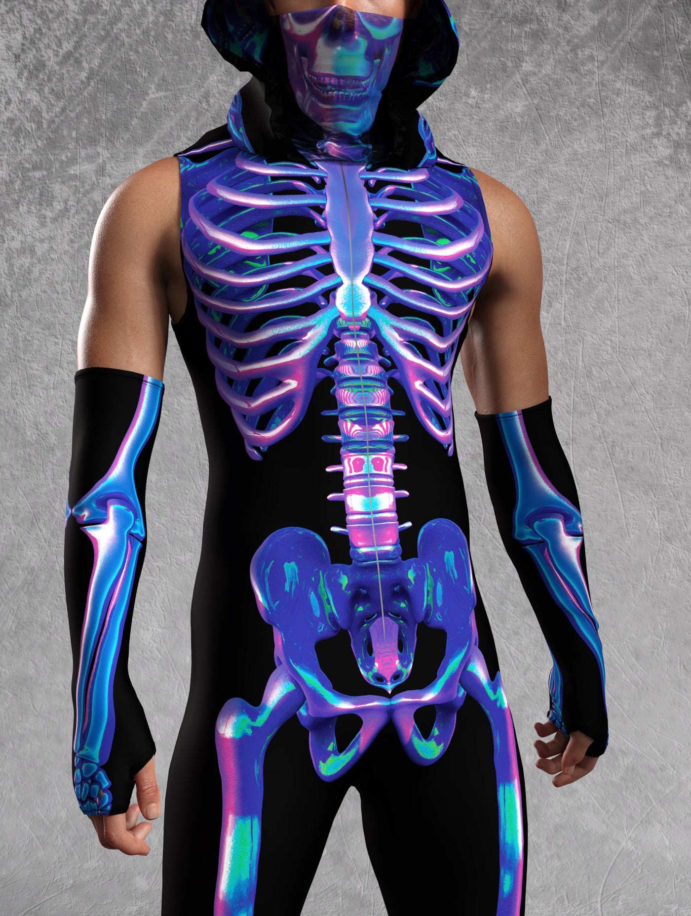 Shifty Skeleton Male Sleeveless Costume