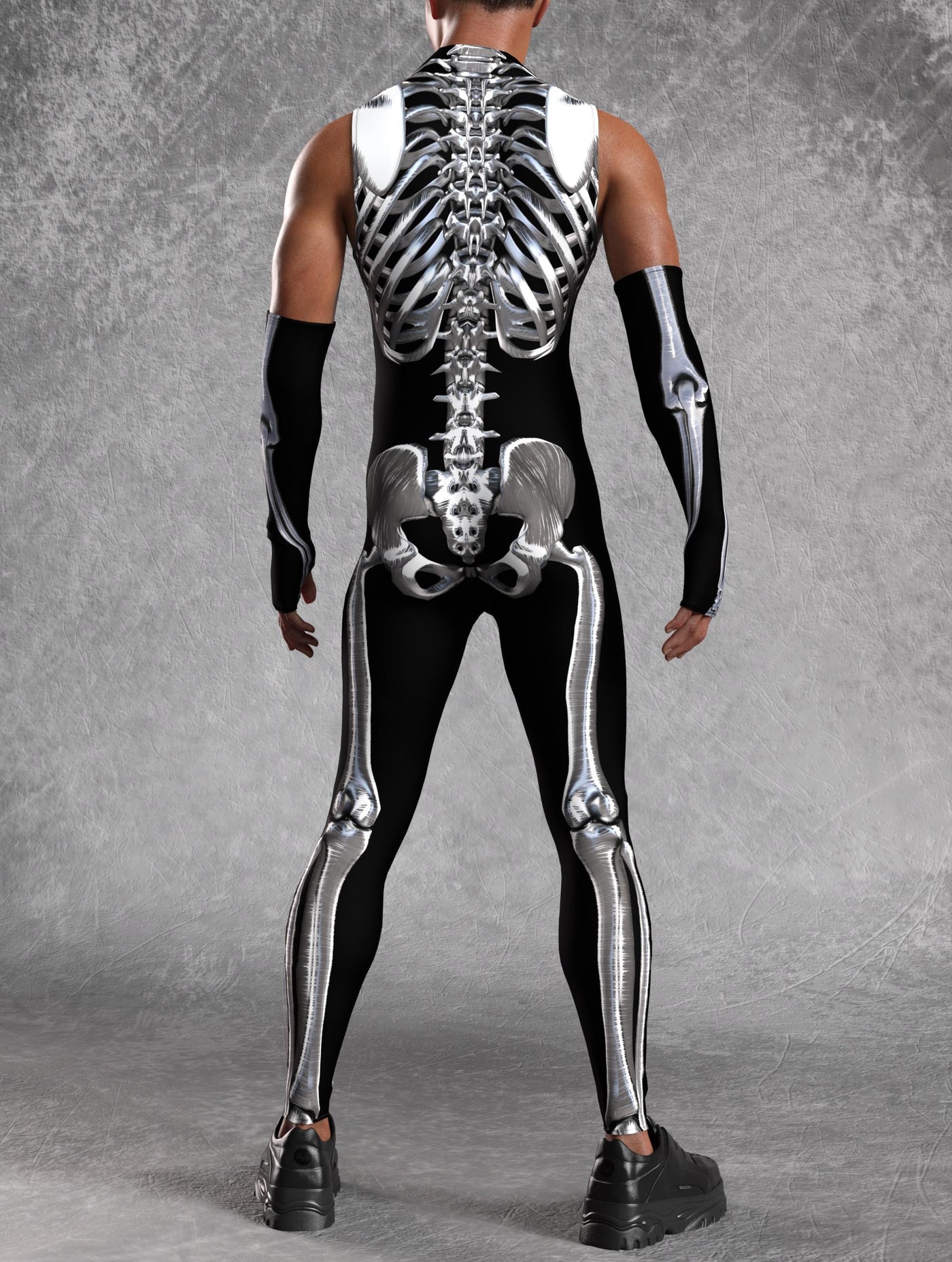 Silver Candy Skeleton Male Sleeveless Costume