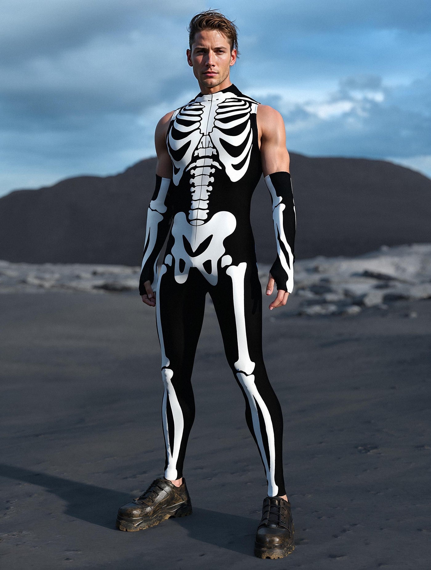BnW Bossy Skeleton Male Sleeveless Costume