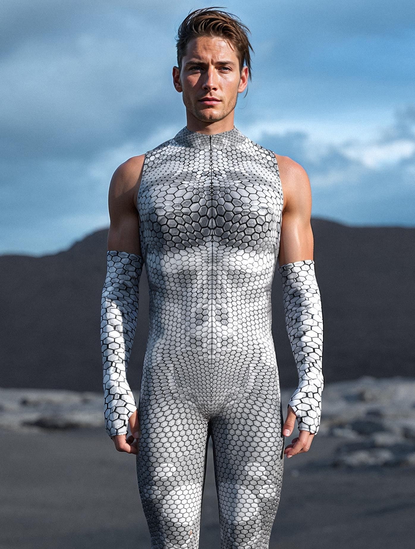 Myriad Walker Silver Male Sleeveless Costume