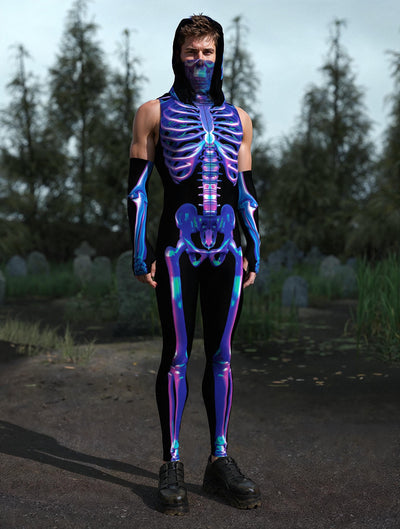 Shifty Skeleton Male Sleeveless Costume