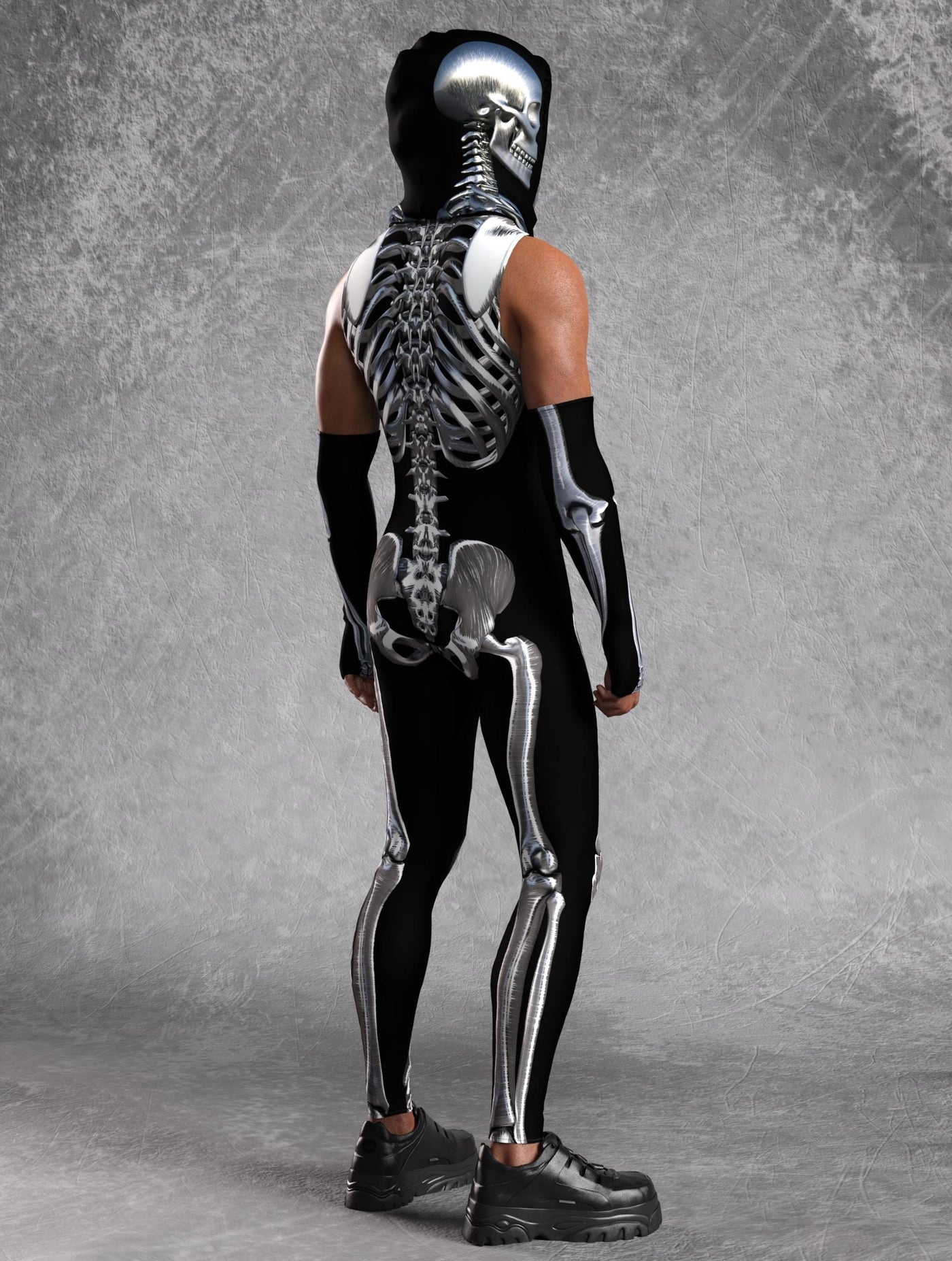 Silver Candy Skeleton Male Sleeveless Costume