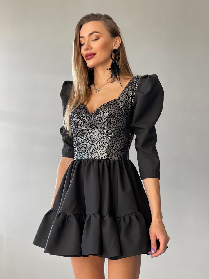 Silver Top Mini Dress - Celestia Couture