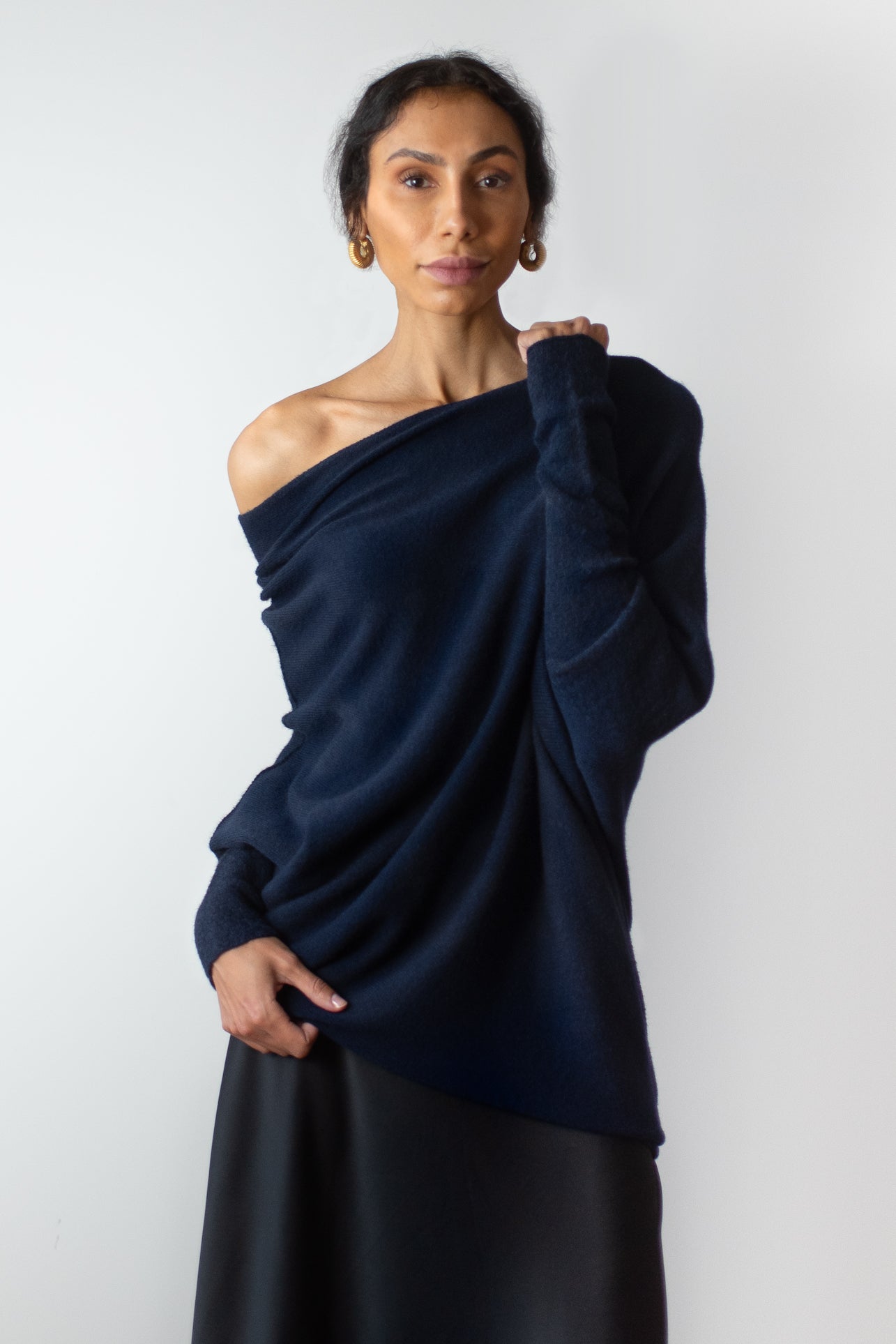 Asymmetric Draped | Navy