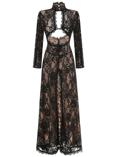 Valentina Black Lace Maxi Dress
