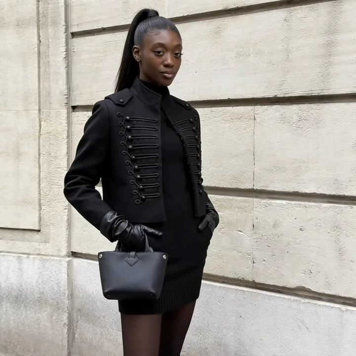 military jacket outfit women