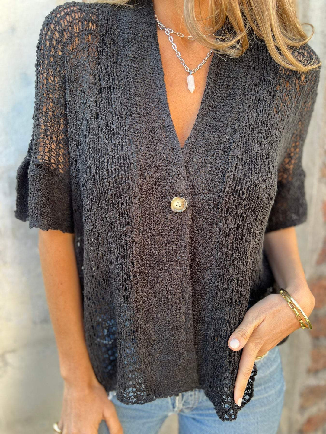 Ivonie™ - Elegant Textured Top - Celestia Couture
