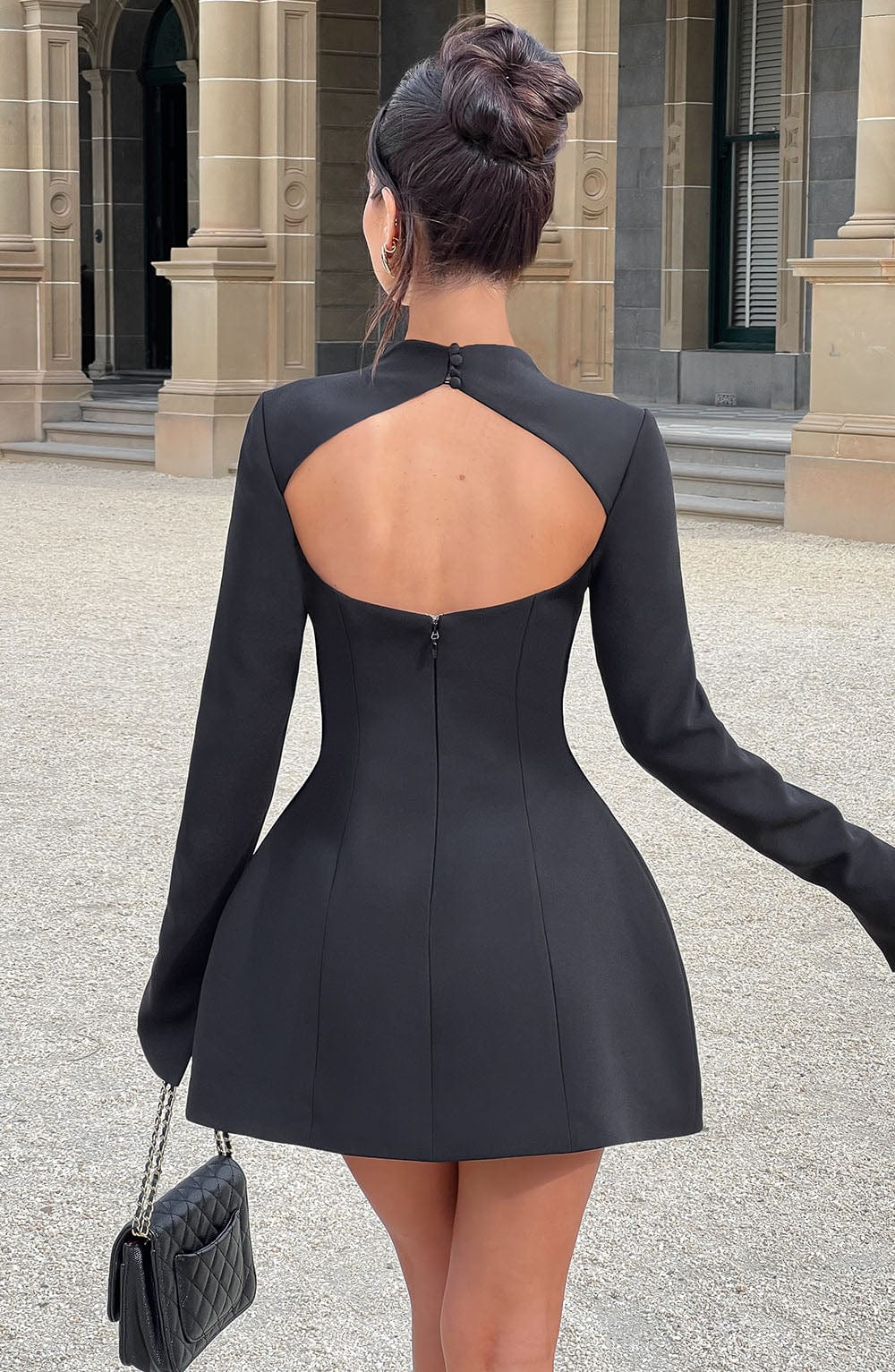 Kelly Mini Dress - Black - Celestia Couture