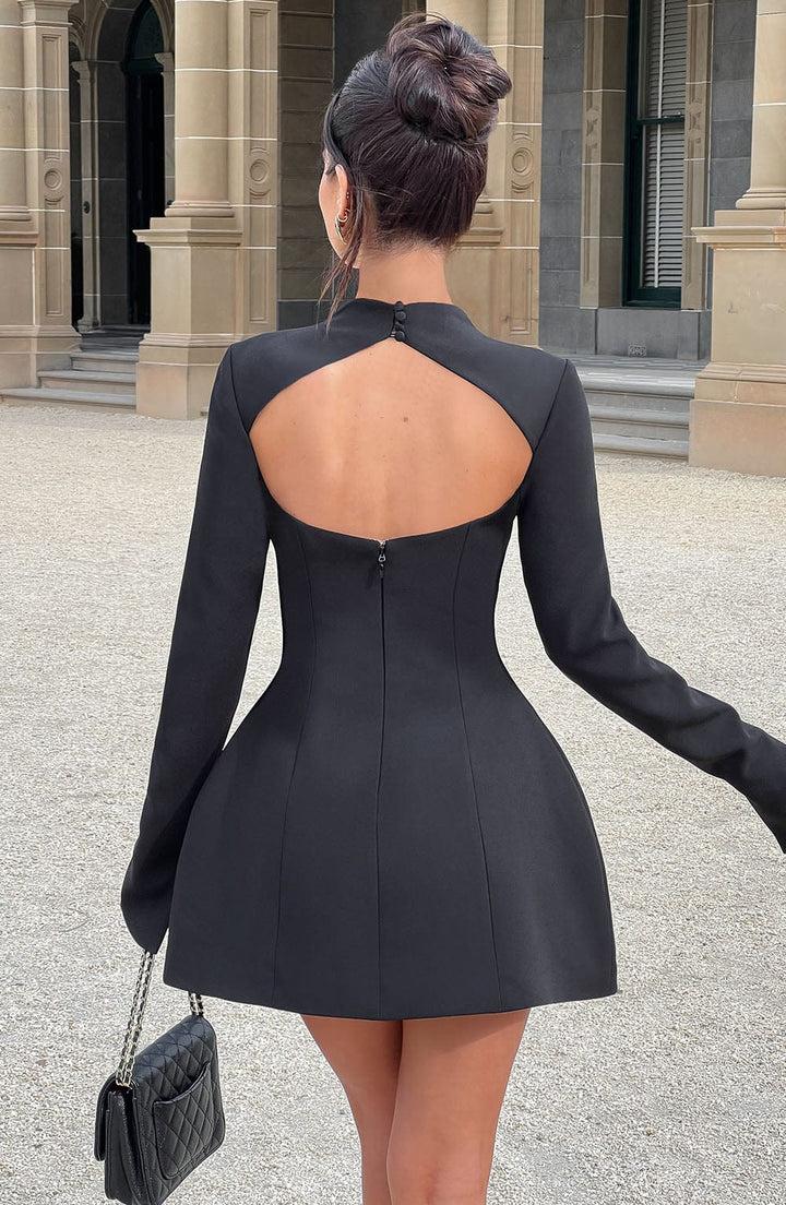 Kelly Mini Dress - Black - Celestia Couture