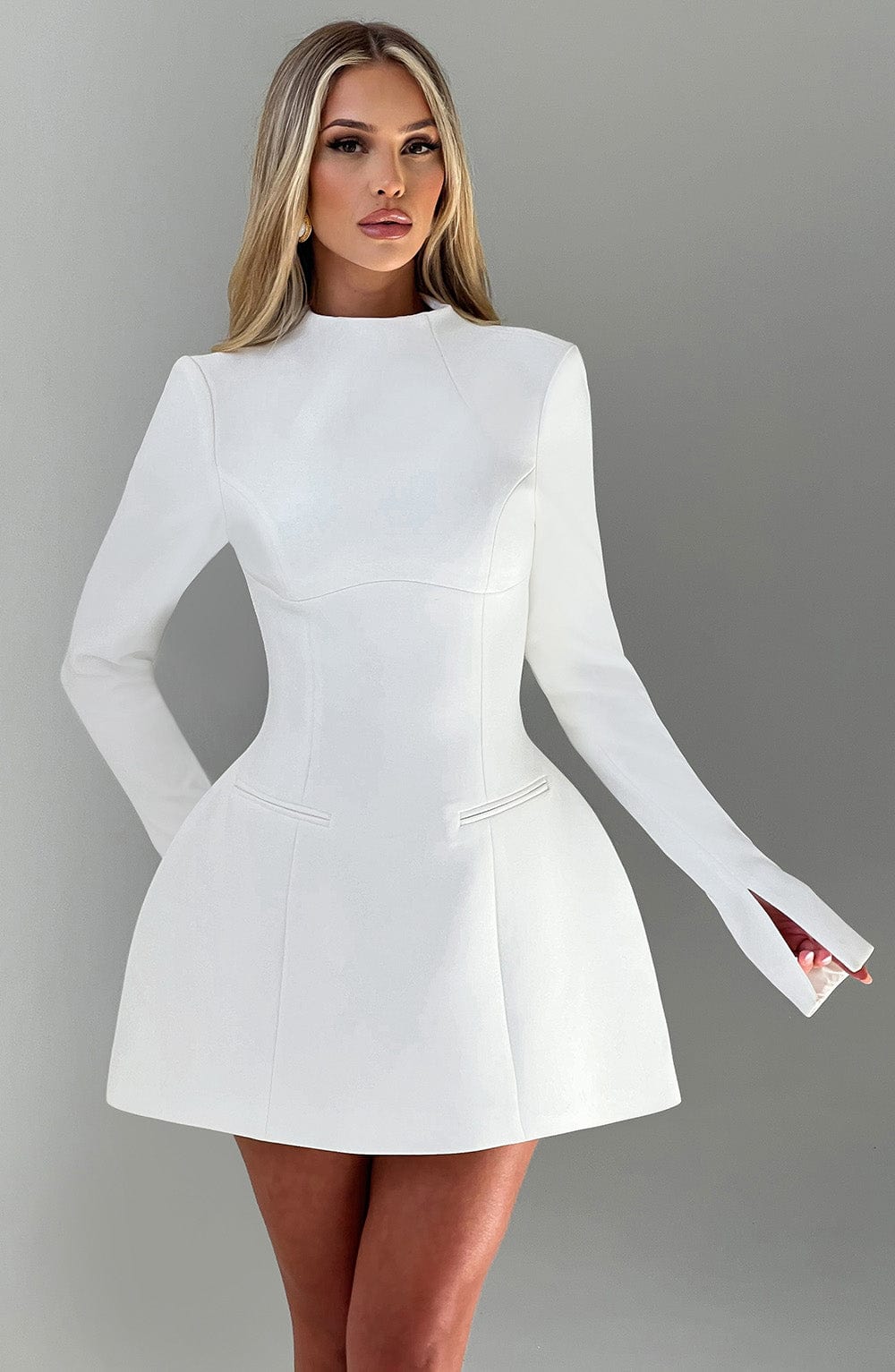 Kelly Mini Dress - Ivory - Celestia Couture