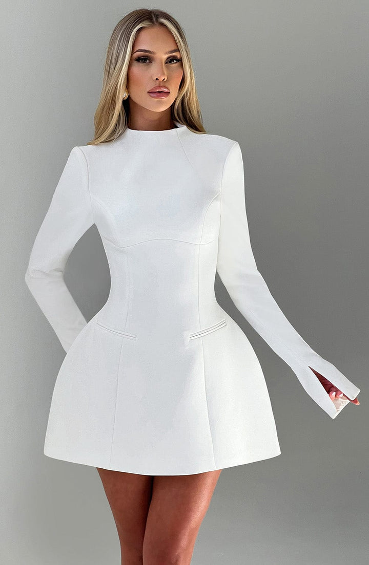 Kelly Mini Dress - Ivory - Celestia Couture