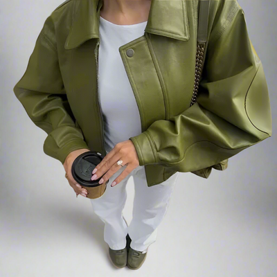 Lisa | Oversized leather  Jacket