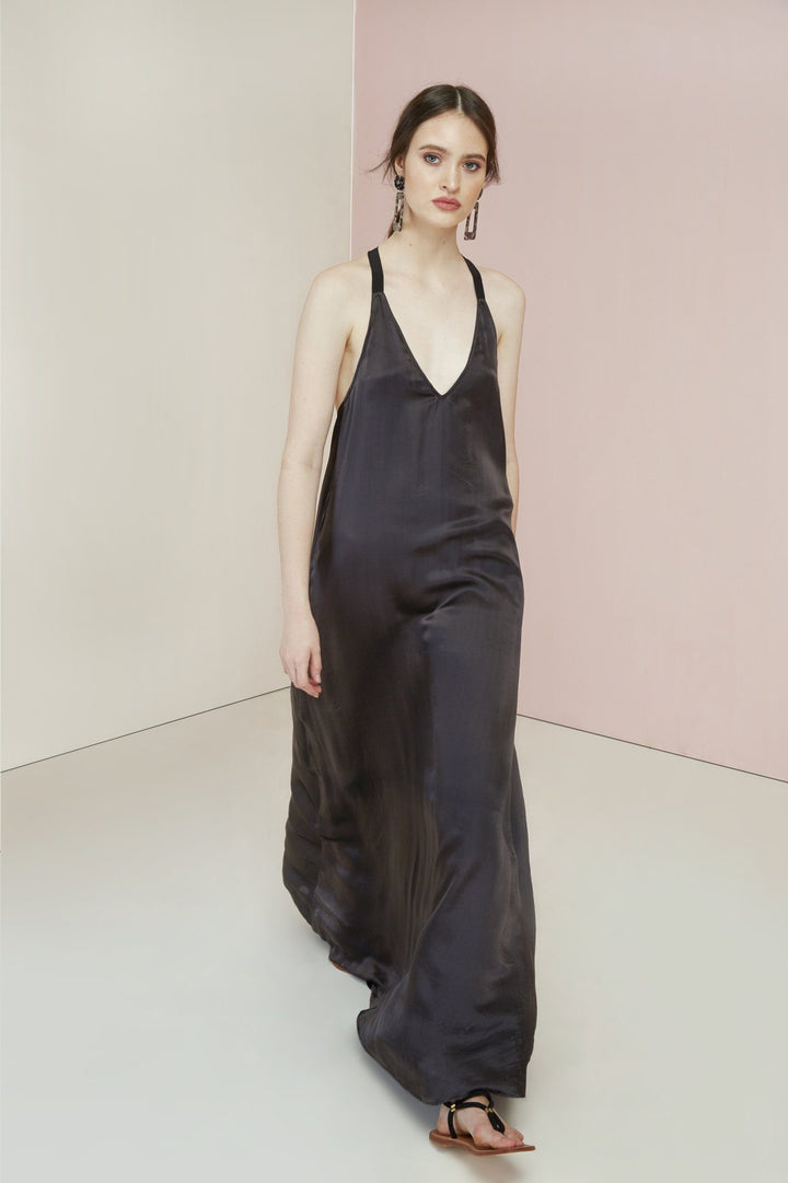Black Sakura Maxi Dress - Celestia Couture