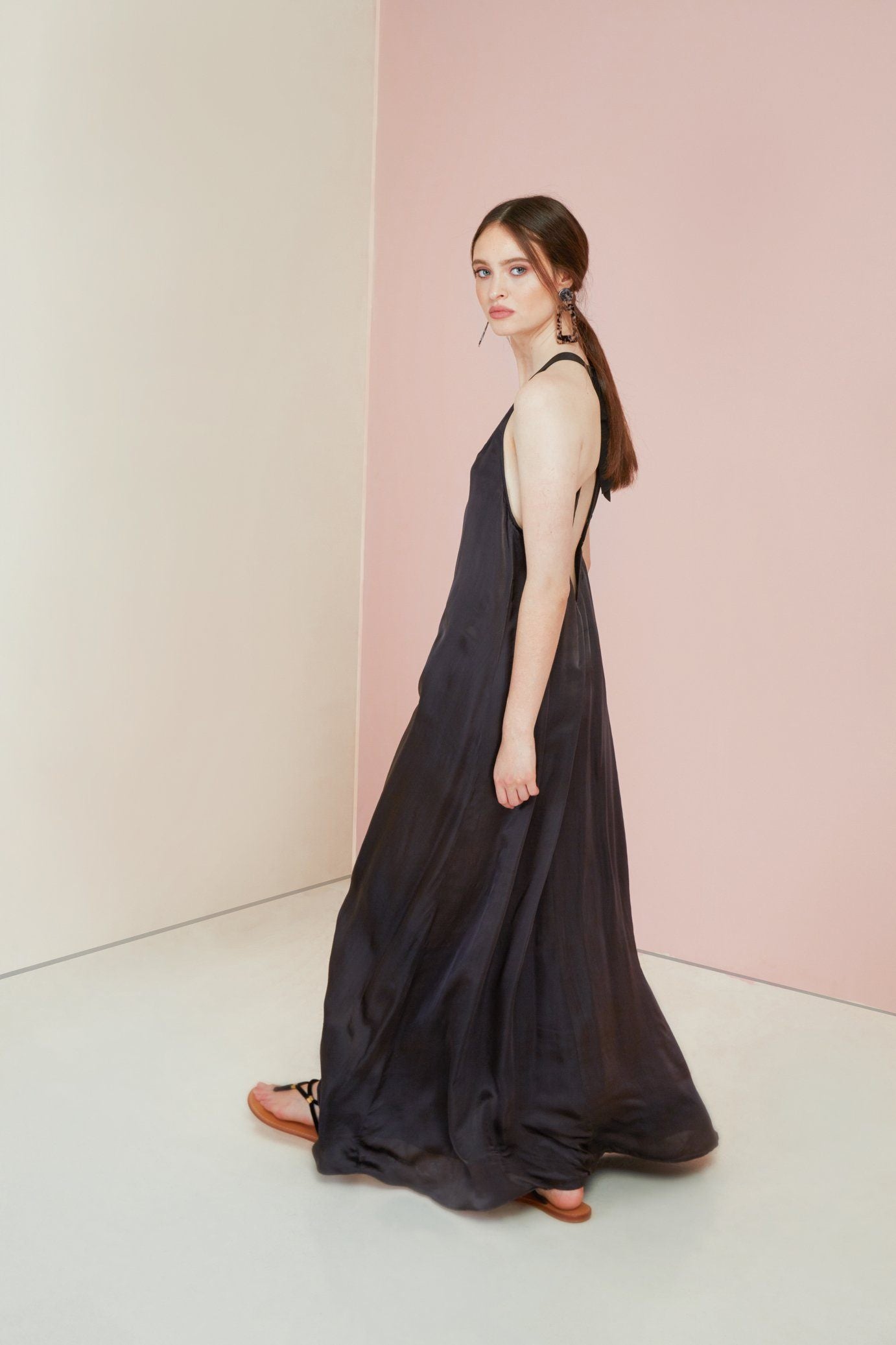 Black Sakura Maxi Dress