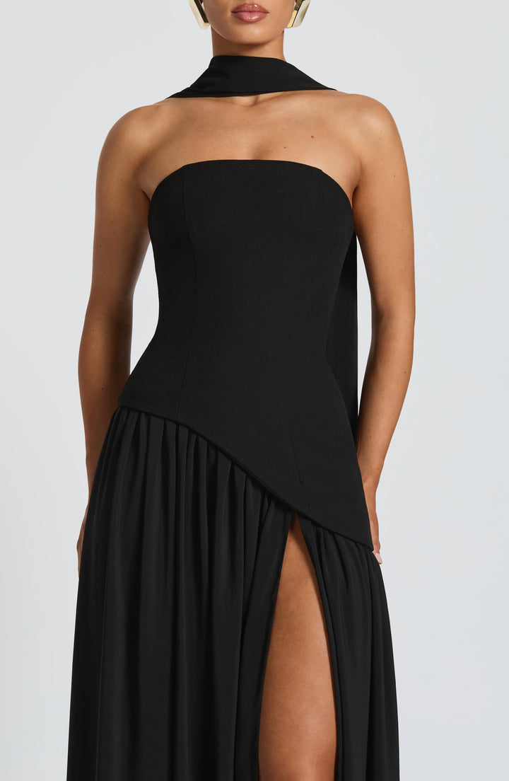 Aliyah Maxi Dress - Black - Celestia Couture