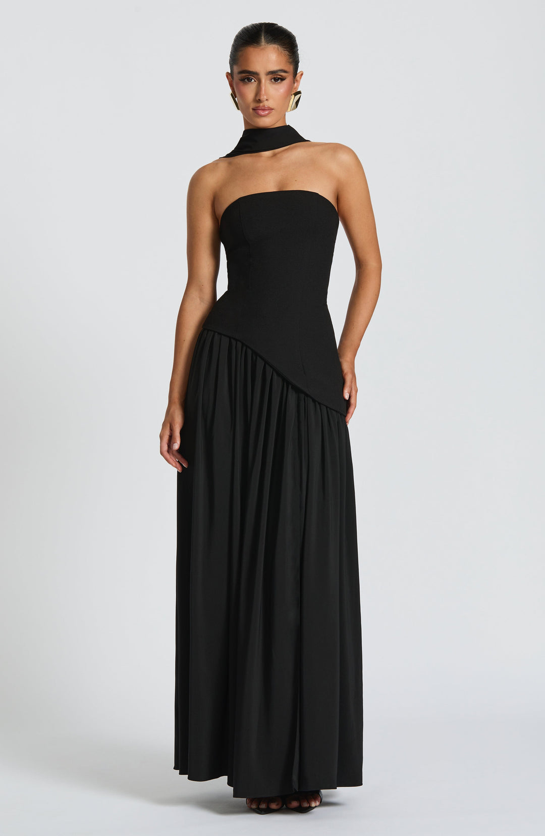 Aliyah Maxi Dress - Black - Celestia Couture